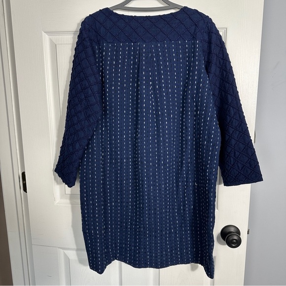 Umber & Ochre reversible dress, size small, blue/floral, luxury brand, long slv. - Picture 8 of 12